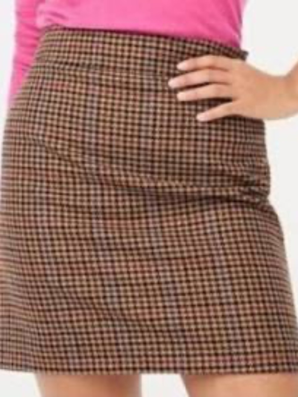 J. Crew  Wool Blend Mini Skirt In Brown  Houndstooth Pattern/Size 14